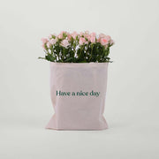 Sweet Sara Spray Roses in a Reusable Canvas Tote – Romantic Blooms with a Personal Touch