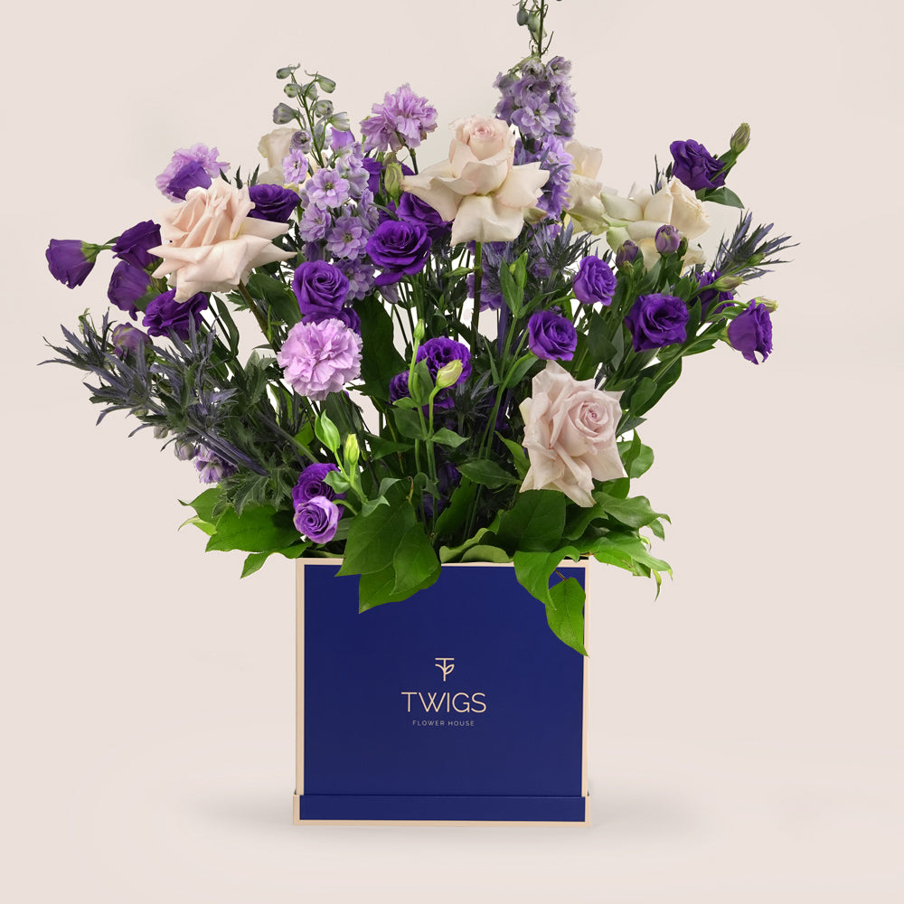 Subtle Bloom – Quicksand & Violet Square Box