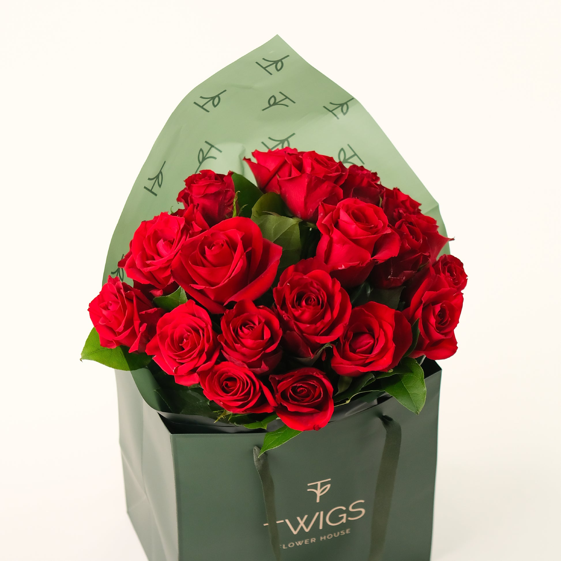 Valentine’s Day red roses bouquet by TWIGS Flower House in Dubai