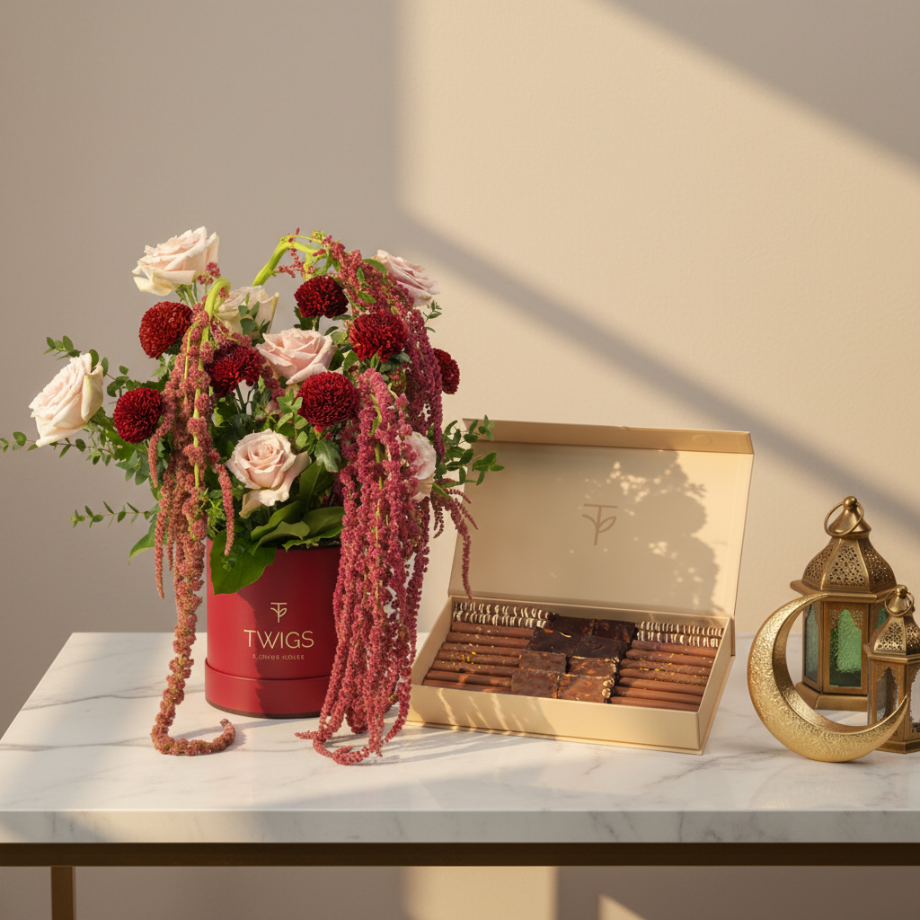 Velvet Majlis Flower & Chocolate Bundle Ramadan Scene