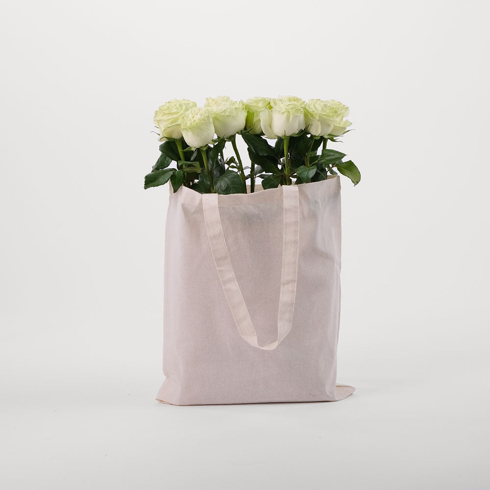 Wasabi Roses in a Reusable Canvas Tote Bag – Playful Elegance with a Modern Twist