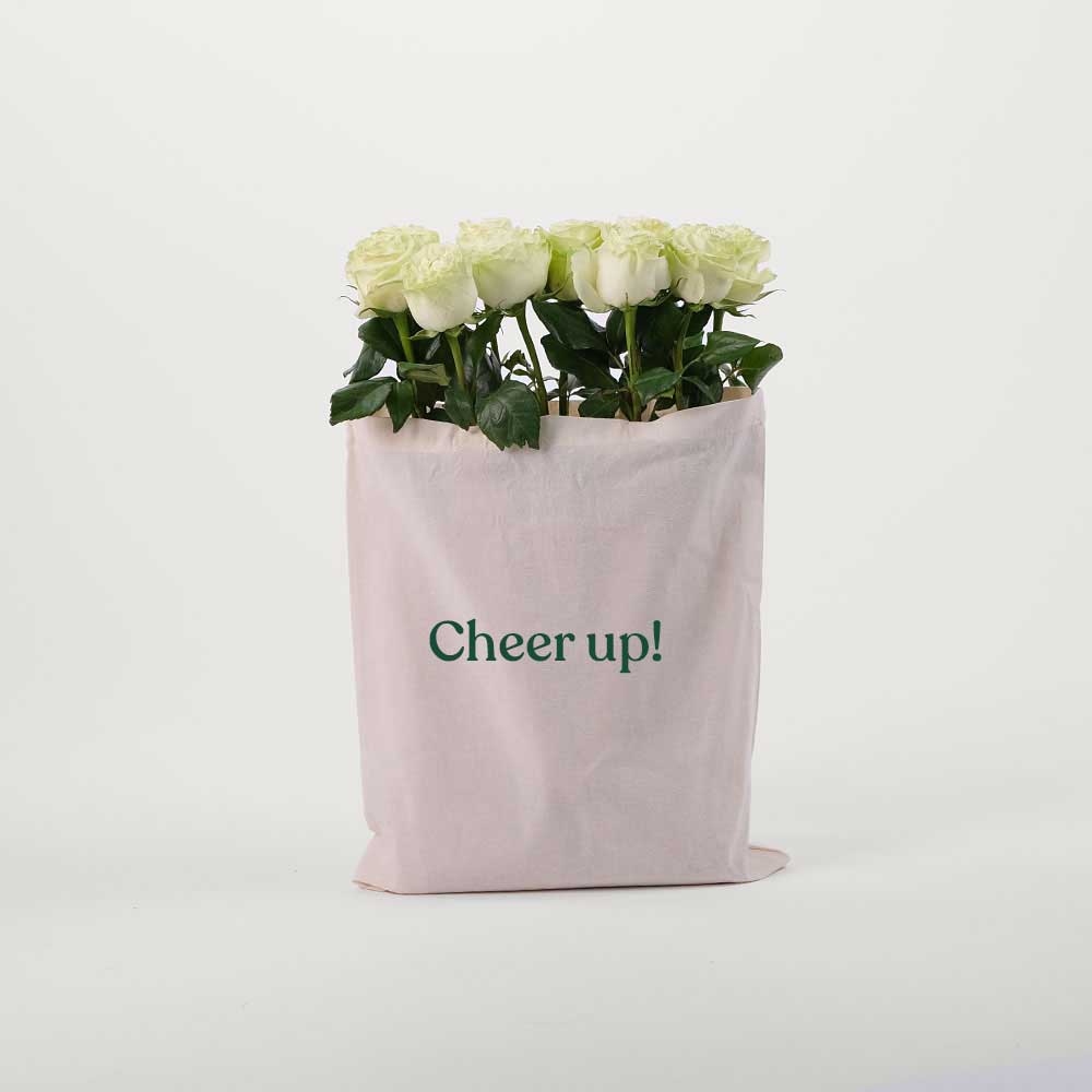 Wasabi Roses in a Reusable Canvas Tote Bag – Playful Elegance with a Modern Twist