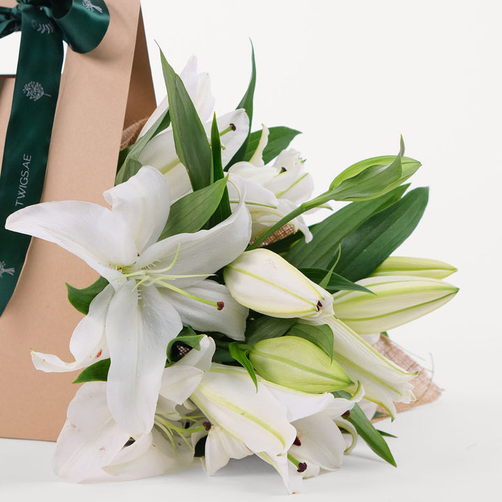Lilies White Flowers Bunch