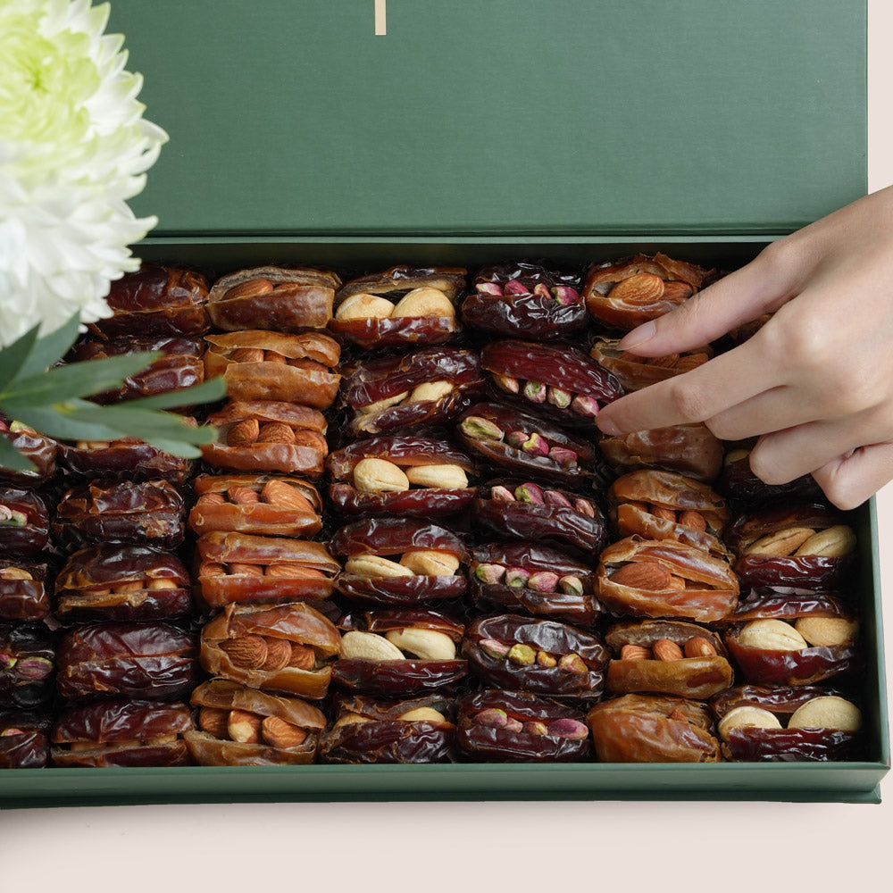 premium assorted stuffed dates and nuts gift box by TWIGS Flower House