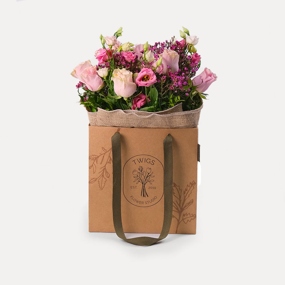 Pink Mix Bouquet Bag