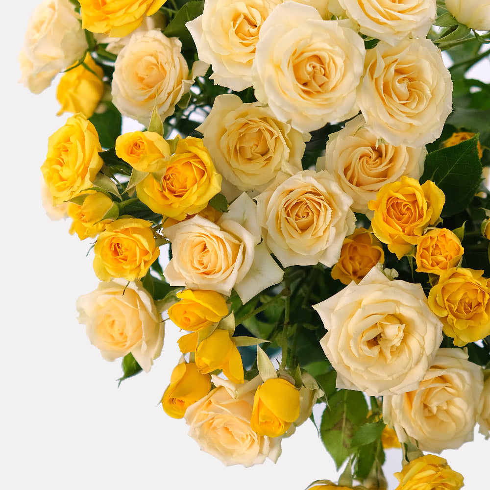 Spray Rose Yellow Flower Vase