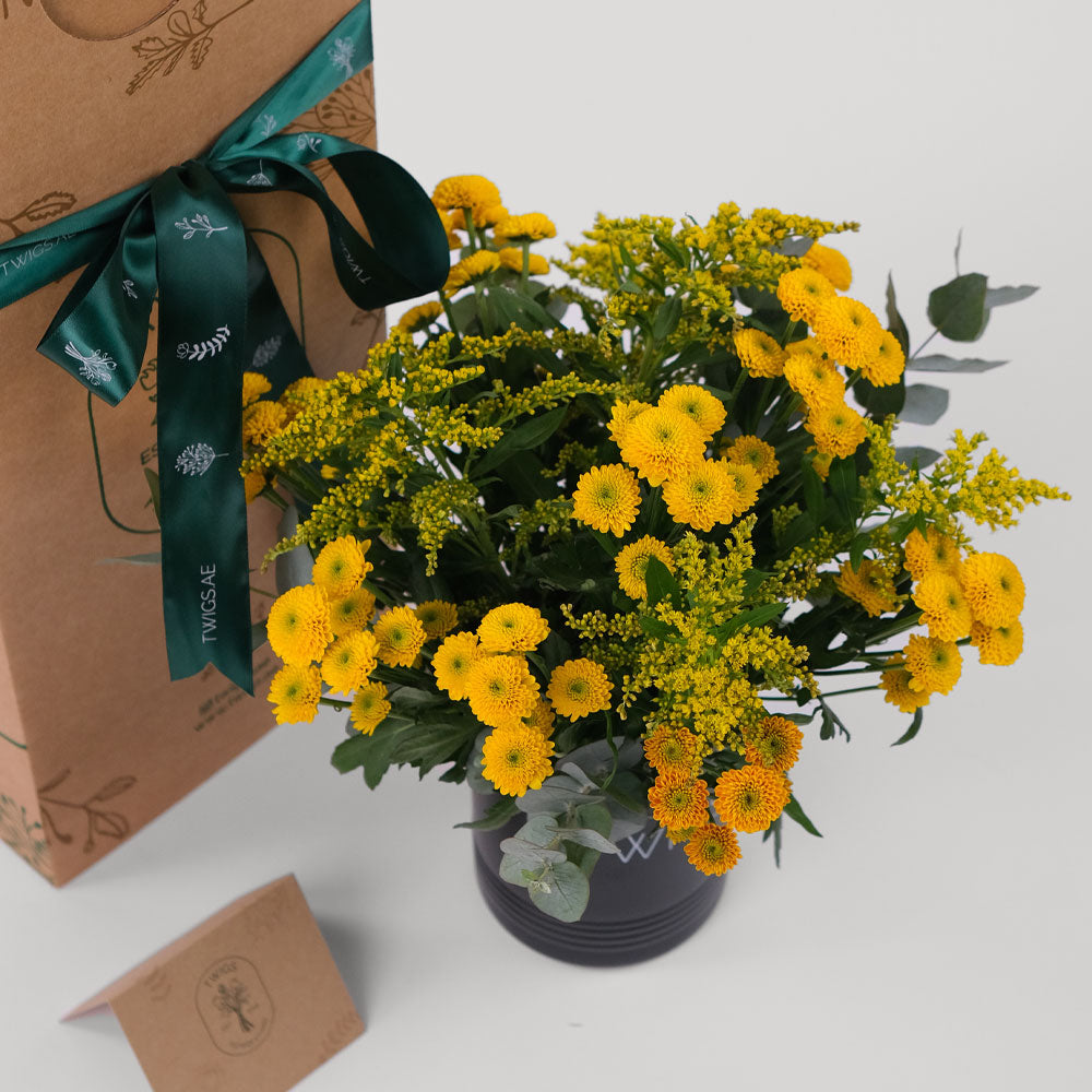 Button Yellow Flowers DIY Box