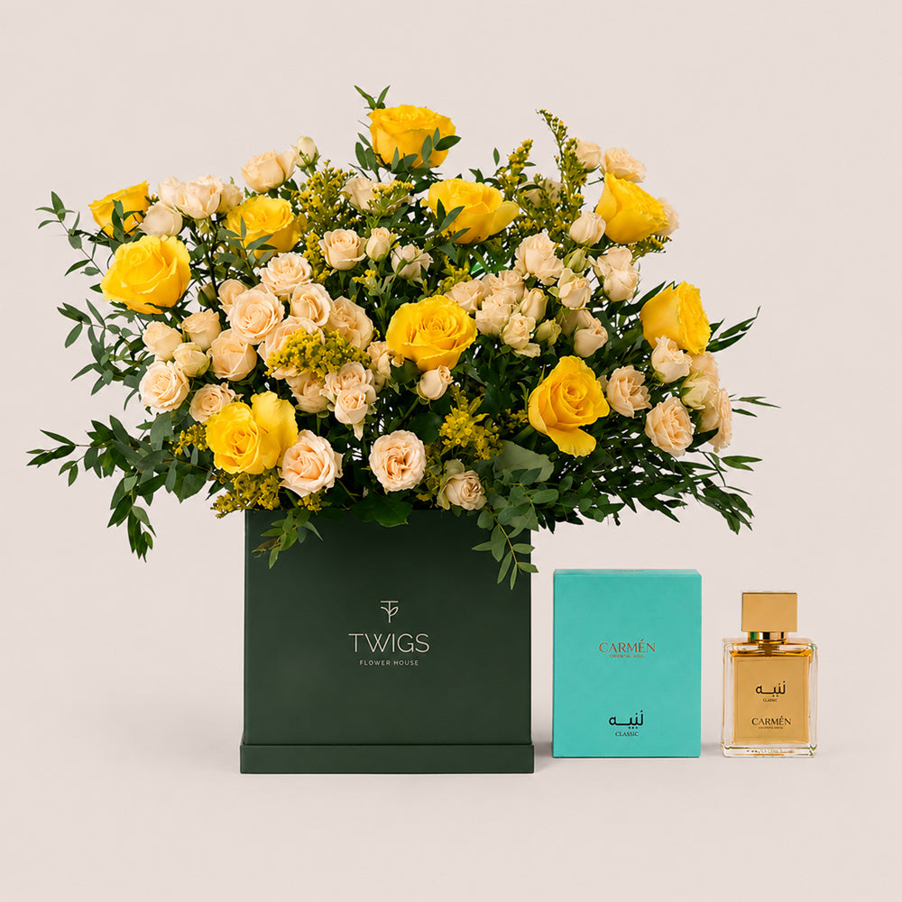 Golden Grace Flower Box + Labaih Perfume by Carmen Perfumes